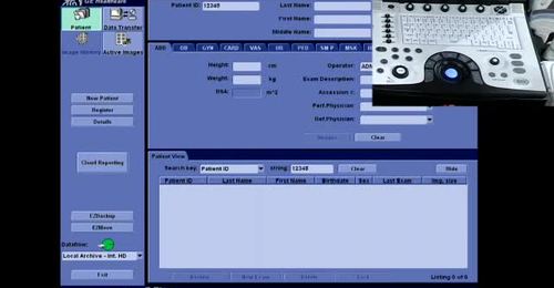 LOGIQ e - Enter patient data