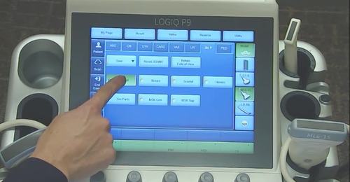 LOGIQ P9/P7- Select probe and exam type